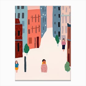 San Francisco, California Scene, Tiny People And Illustration 2 Canvas Print
