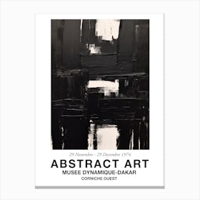 Black Brush Strokes Abstract 3 Exhibition Poster Canvas Print