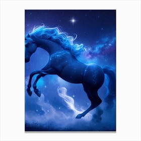 Blue Horse In The Sky Canvas Print