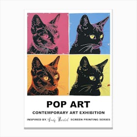 Poster Cats Pop Art 3 Canvas Print
