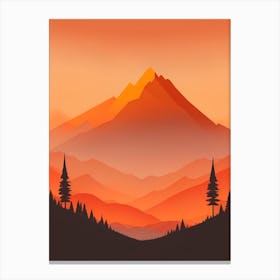 Misty Mountains Vertical Composition In Orange Tone 342 Canvas Print