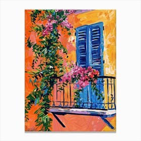 Balcony Painting In Piraeus 3 Canvas Print