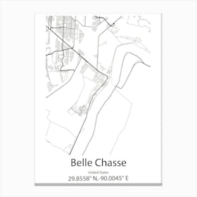 Belle Chasse,United States Minimalist Map Canvas Print