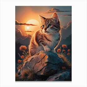 Sunset Cat 1 Canvas Print