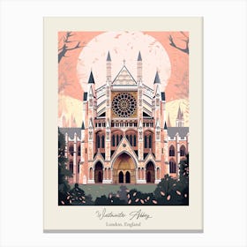 Westminster Abbey   London, England   Cute Botanical Illustration Travel 3 Poster Canvas Print