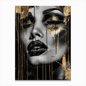 Gold And Black 78 Canvas Print