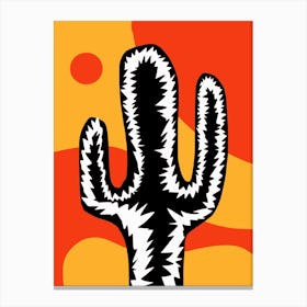 Black And White Cactus Canvas Print