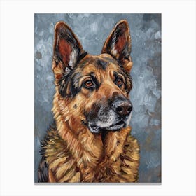 German Shepherd Acrylic Painting 6 Canvas Print