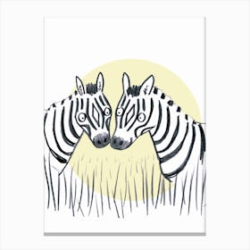 Zebras In Love 1 Canvas Print