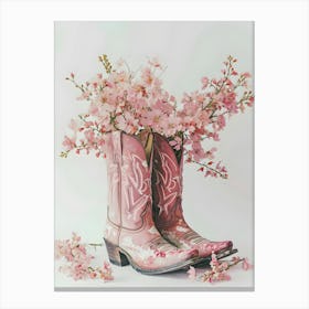 Pink Cowboy Boots 12 Canvas Print