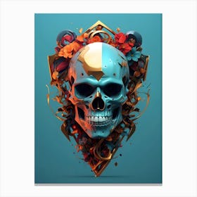 Skull With Flowers Canvas Print