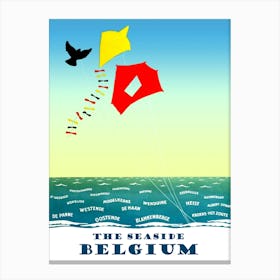 The Belgium Seaside Kites On The Wind Canvas Print