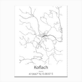 Koflach,Austria Minimalist Map Canvas Print