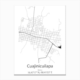 Cuajinicuilapa,Mexico Minimalist Map Canvas Print