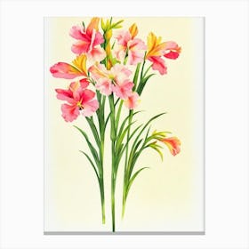 Gladioli Vintage Flowers Flower Canvas Print