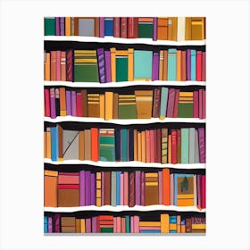 Wobbly Wonky Bookshelf Books Bookcase Simpleabstract Study Canvas Print