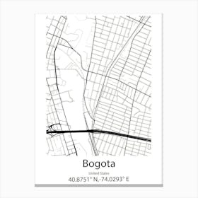 Bogota,United States Minimalist Map Canvas Print