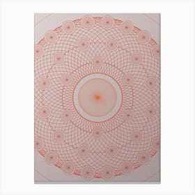 Geometric Abstract Glyph Circle Array in Tomato Red n.0111 Canvas Print