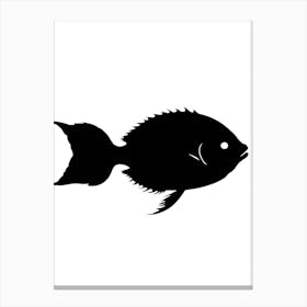 Black Fish Silhouette Canvas Print