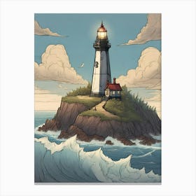 Lighthouse Watercolor 1 Canvas Print