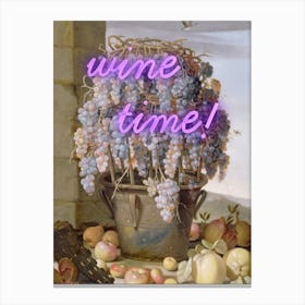 Wine time! Vintage altered art Canvas Print