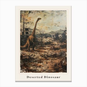 Dinosaur In A Deserted Landscape Painting 1 Poster Canvas Print