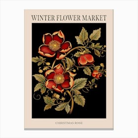 Christmas Rose 1 Winter Flower Market Poster Canvas Print