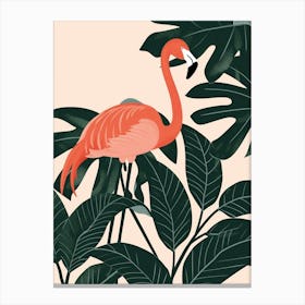 Chilean Flamingo Philodendrons Minimalist Illustration 1 Canvas Print