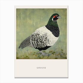 Ohara Koson Inspired Bird Painting Grouse 1 Poster Canvas Print