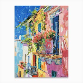 Balcony Painting In Amalfi 3 Canvas Print