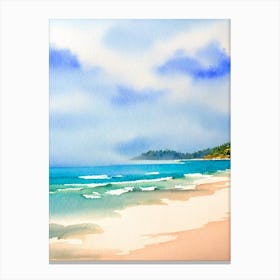 Mirissa Beach, Sri Lanka Watercolour Canvas Print