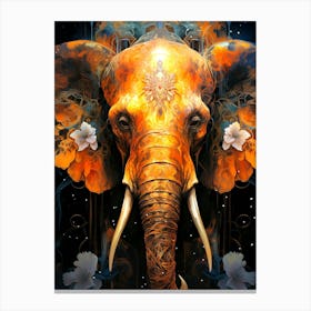 Elephant In The Night Sky Canvas Print