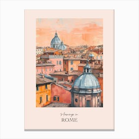 Mornings In Rome Rooftops Morning Skyline 1 Canvas Print