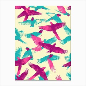 Parrots In Flight Canvas Print