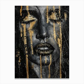 Gold And Black Painting 4 Canvas Print