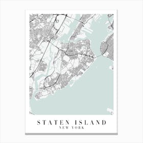 Staten Island New York Street Map Minimal Color Canvas Print