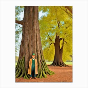 Man Next To A Tree 1 Canvas Print