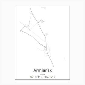 Armiansk,Ukraine Minimalist Map Canvas Print