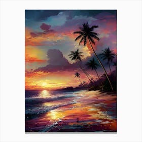 Sunset At The Beach 29 Canvas Print