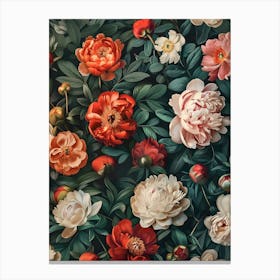 William Morris Inspired Flower Pattern 11 Canvas Print