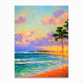 Waikiki Beach Honolulu Hawaii Monet Style Canvas Print