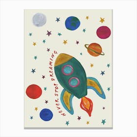 Space Rocket In Earthy Tones Canvas Print