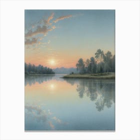 'Sunset Over The Lake' 1 Canvas Print