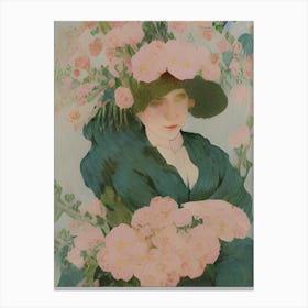 The Lady In Green Canvas Print
