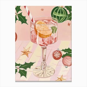 Christmas Pink Cocktail Canvas Print