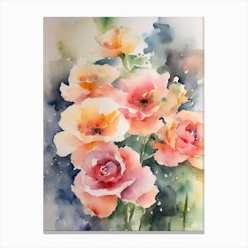 Watercolor Roses Canvas Print
