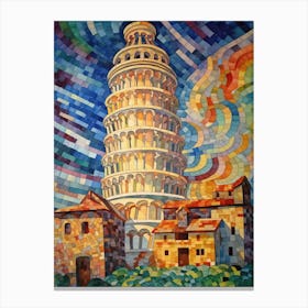 Tower Of Pisa Paul Signac Style 1 Canvas Print