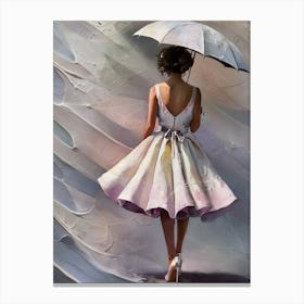 Girl With An Umbrella Canvas Print