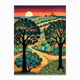 William Morris Landscape With Trees Canvas Print