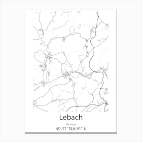 Lebach,Germany Minimalist Map Canvas Print